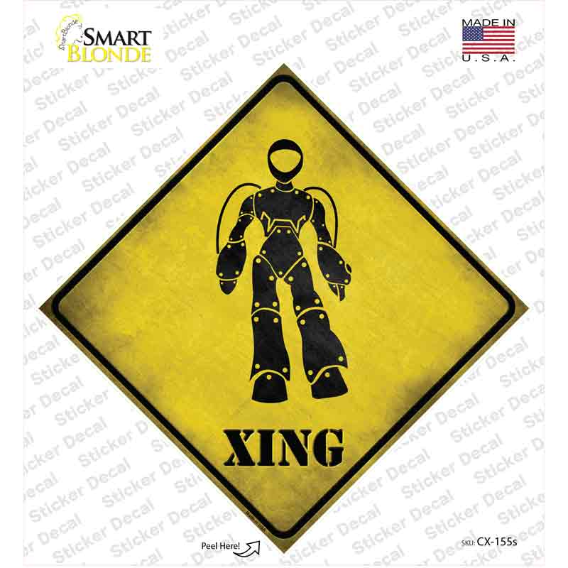 CX-155s-M Female Robot Xing Novelty Diamond Sticker Decal - Medium