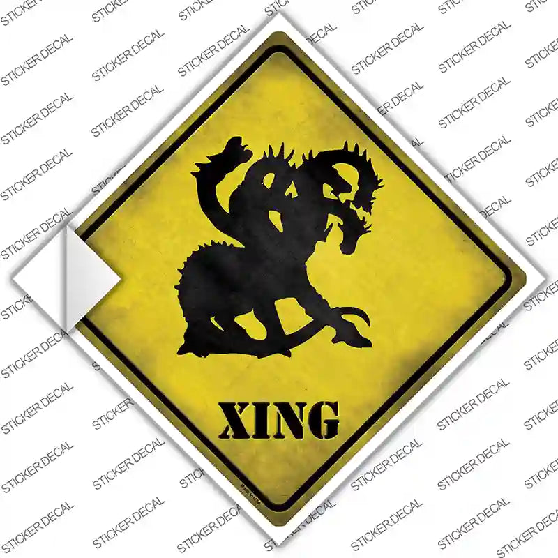 CX-171s-S Multi-Headed Dragon Xing Novelty Diamond Sticker Decal - Small