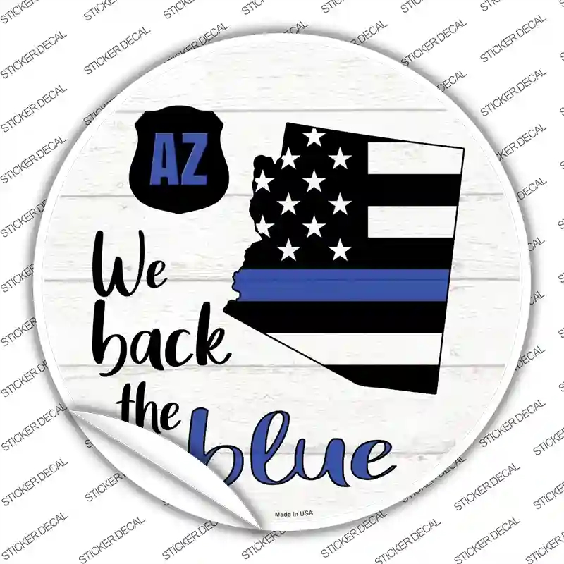 C-1232s-S Arizona Back the Blue Novelty Circle Sticker Decal - Small