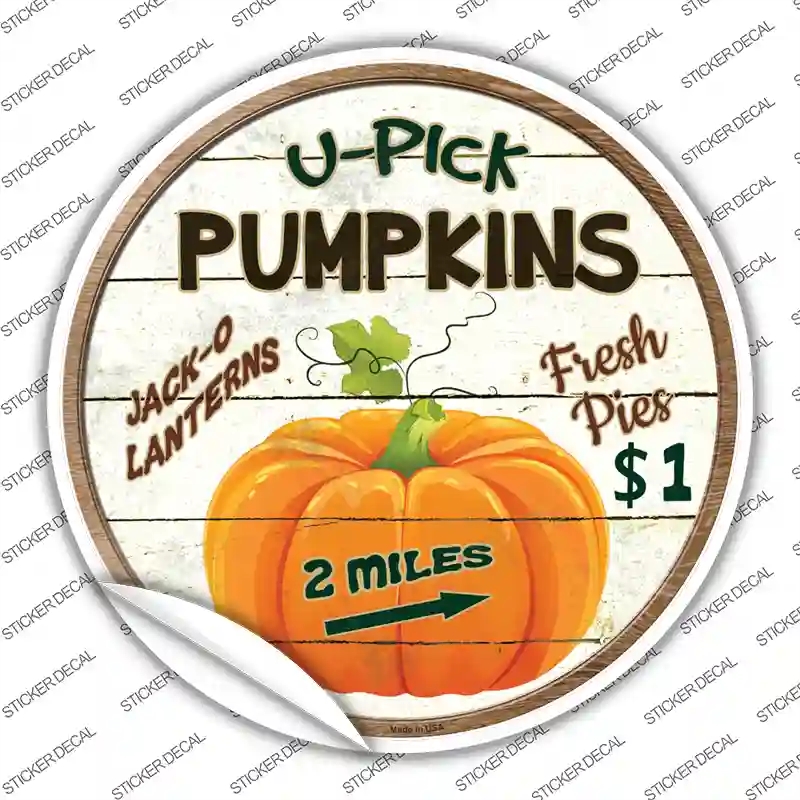C-600s-L U Pick Pumpkins Novelty Circle Sticker Decal - Large