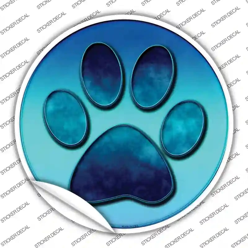 C-632s-S Paw Prints Novelty Circle Sticker Decal - Small