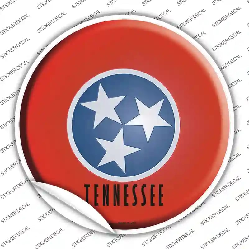 C-141s-L Tennessee State Flag Novelty Circle Sticker Decal - Large