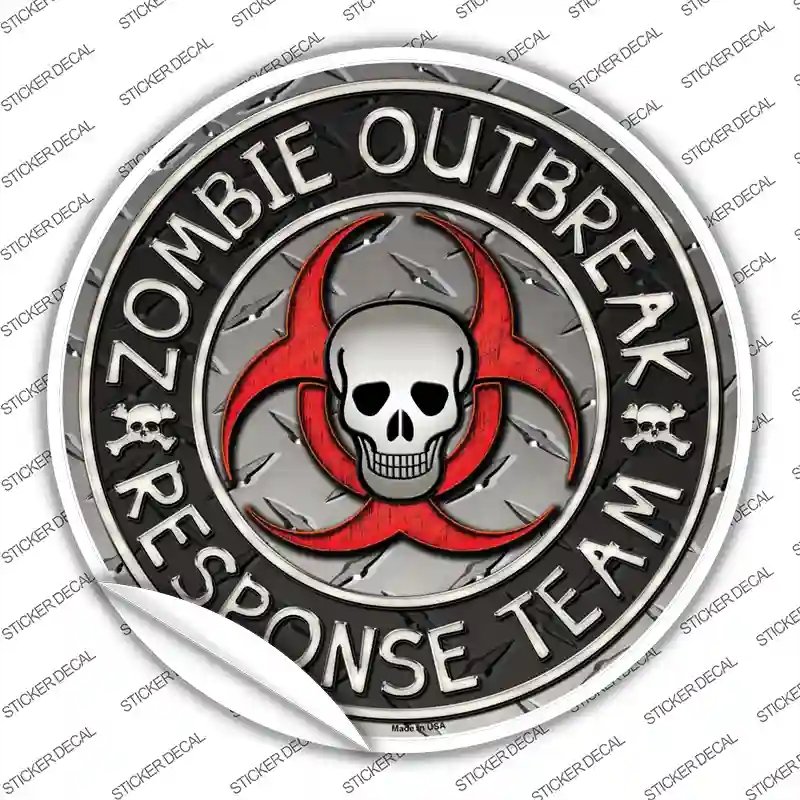 C-637s-S Zombie Outbreak Novelty Circle Sticker Decal - Small
