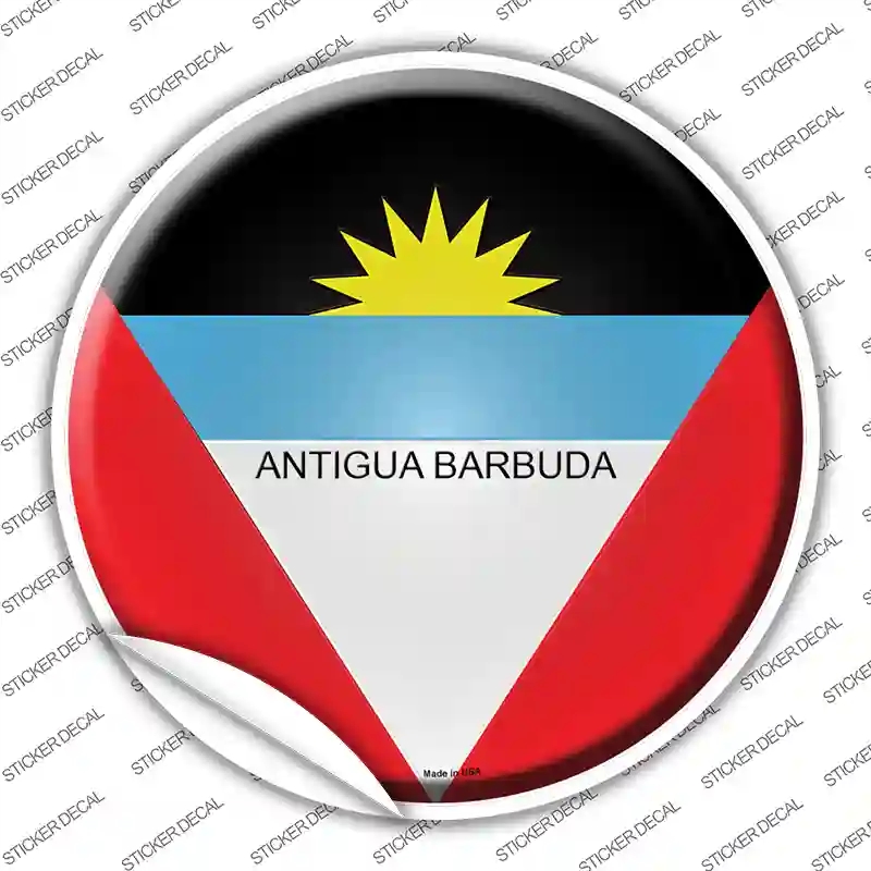 C-192s-L Antigua Barbuda Novelty Circle Sticker Decal - Large