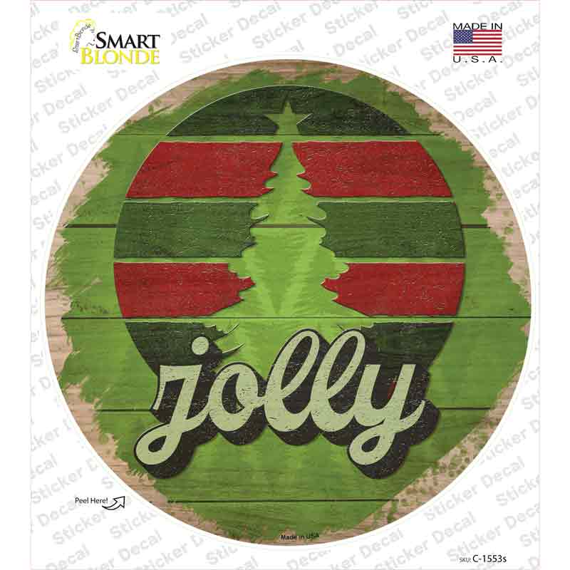 C-1553s-M Jolly Green Novelty Circle Sticker Decal - Medium