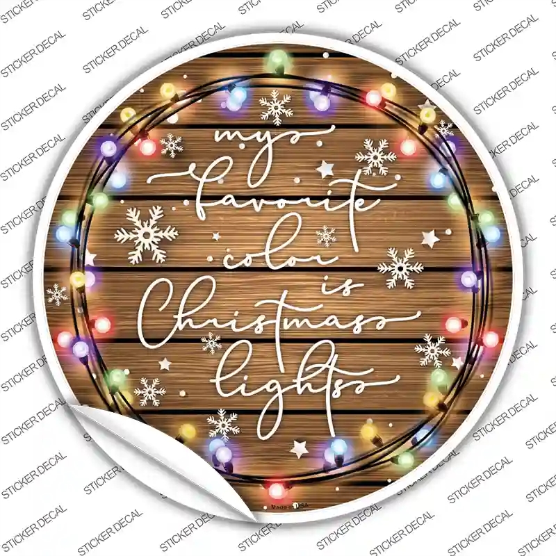 C-1580s-L Christmas Lights Novelty Circle Sticker Decal - Large