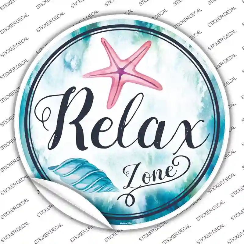 C-885s-S Relax Zone Novelty Circle Sticker Decal - Small