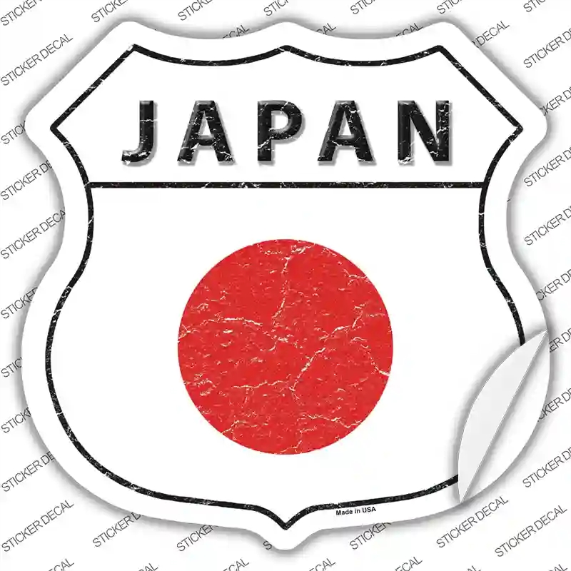 HS-290s-XL Japan Flag Novelty Highway Shield Sticker Decal - Extra Large