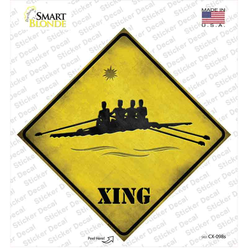 CX-098s-M Kayak Racing Xing Novelty Diamond Sticker Decal - Medium
