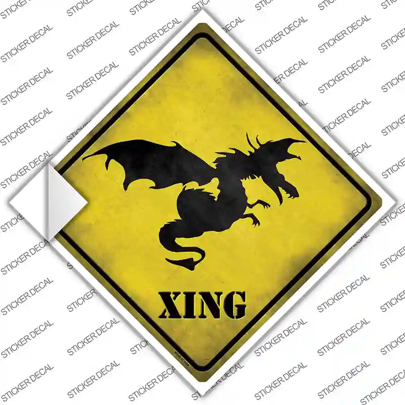 CX-172s-S Dragon in Flight Xing Novelty Diamond Sticker Decal - Small