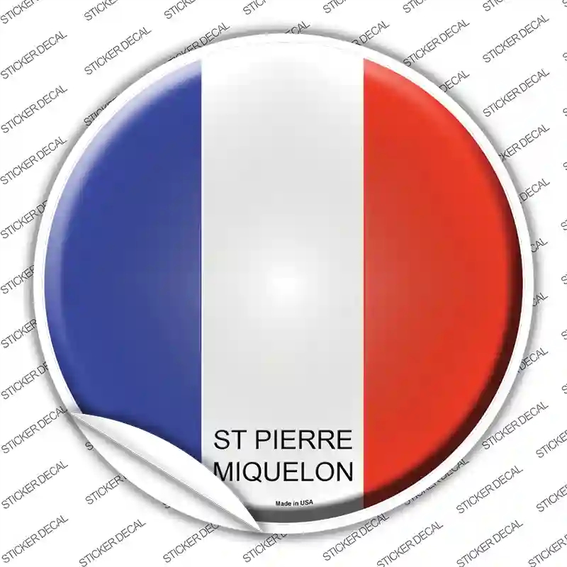 C-427s-S St Pierre Miquelon Country Novelty Circle Sticker Decal - Small