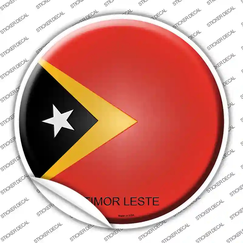 C-442s-S Timor Leste Country Novelty Circle Sticker Decal - Small