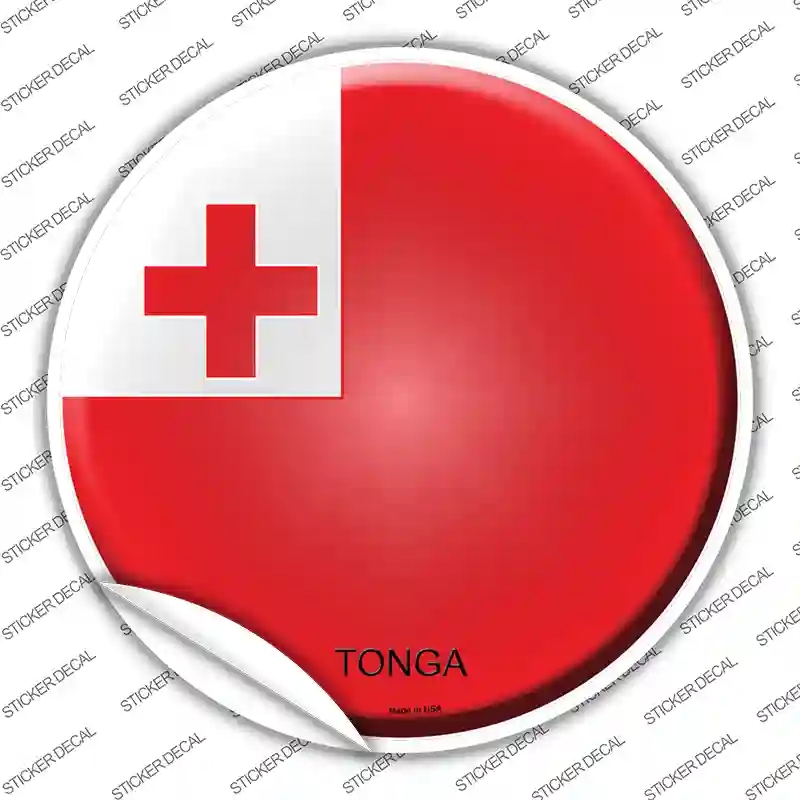 C-444s-S Tonga Country Novelty Circle Sticker Decal - Small