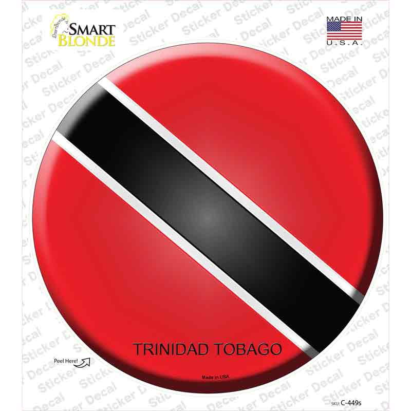 C-449s-M Trinidad Tobago Country Novelty Circle Sticker Decal - Medium