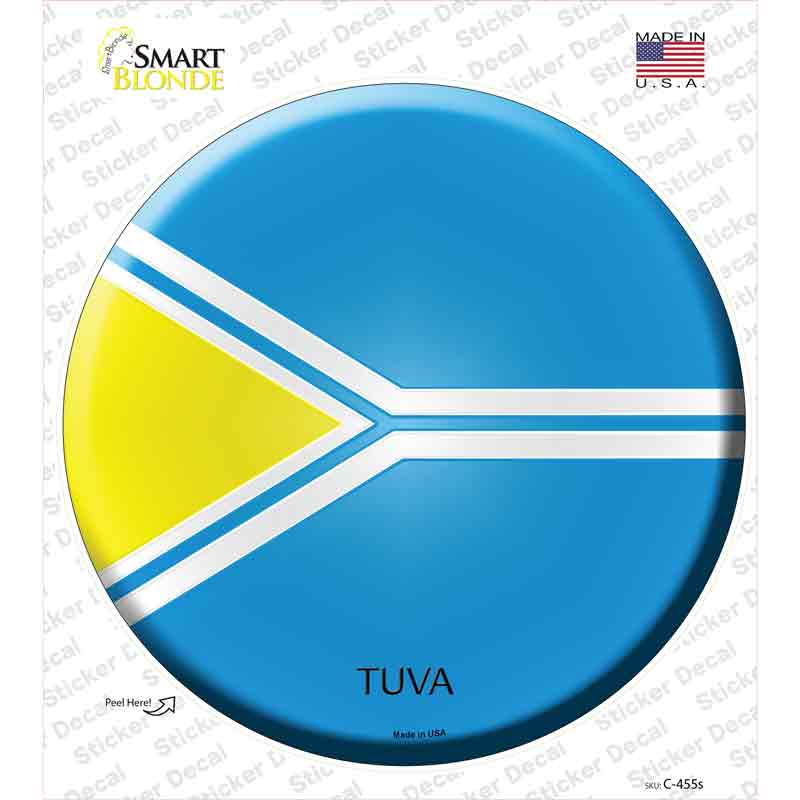 C-455s-M Tuva Country Novelty Circle Sticker Decal - Medium