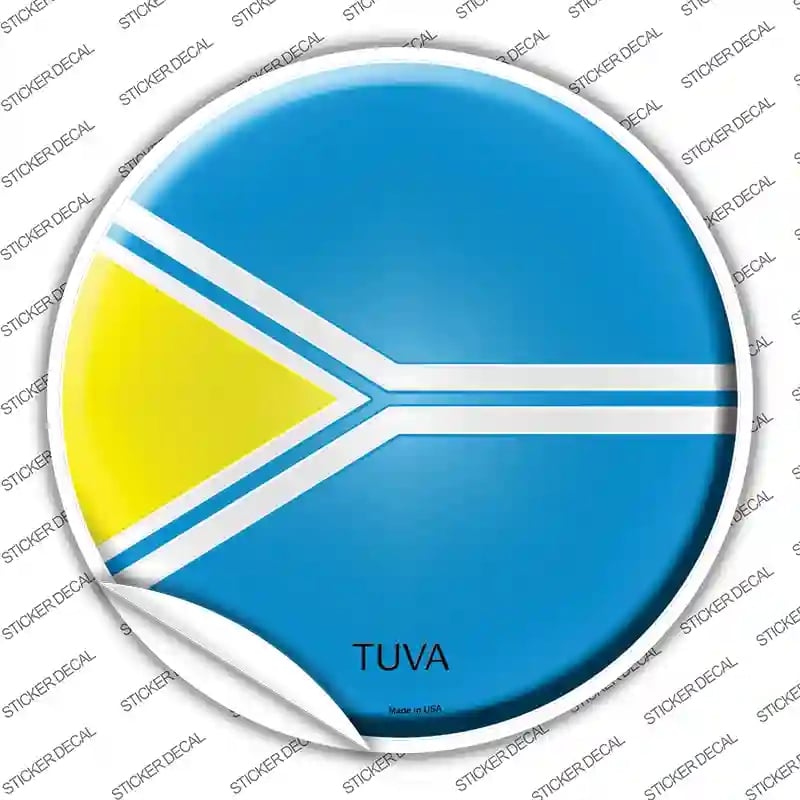 C-455s-S Tuva Country Novelty Circle Sticker Decal - Small