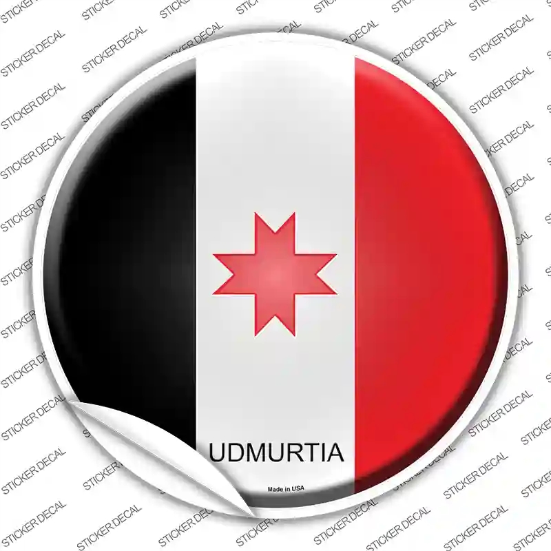 C-457s-XL Udmurtia Country Novelty Circle Sticker Decal - Extra Large