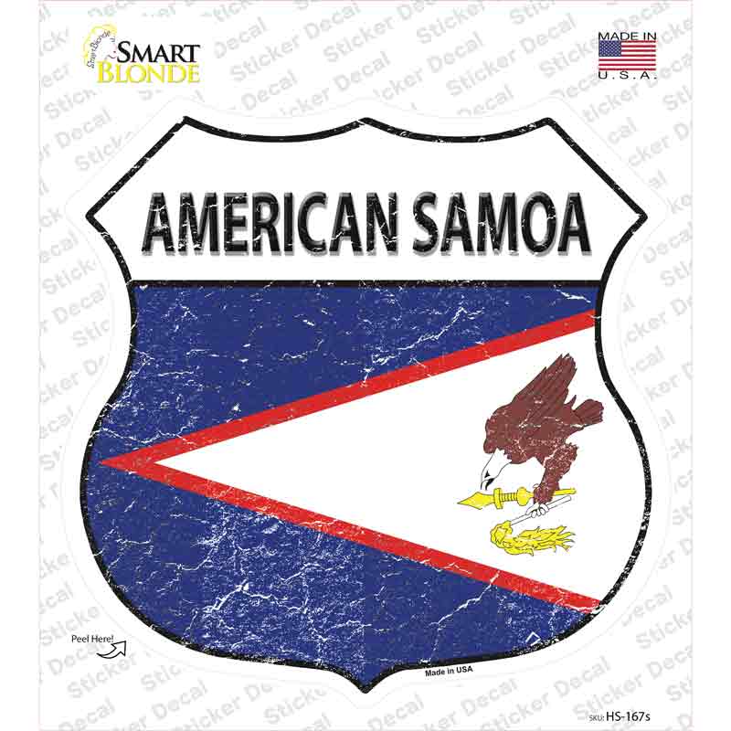 HS-167s-M American Samoa Flag Novelty Highway Shield Sticker Decal - Medium