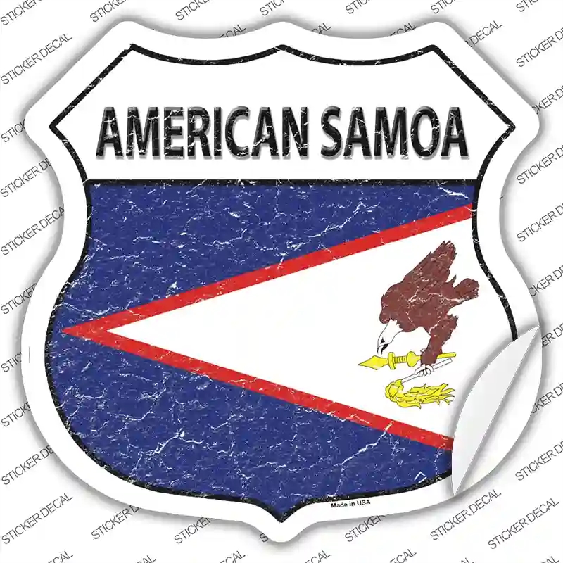 HS-167s-S American Samoa Flag Novelty Highway Shield Sticker Decal - Small