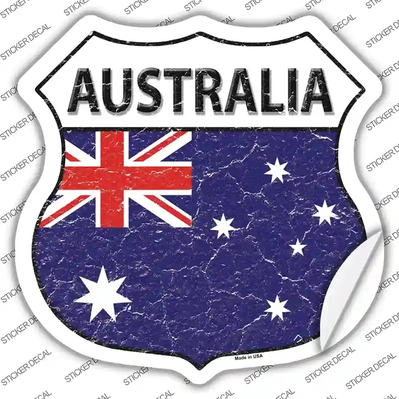 HS-177s-S Australia Flag Novelty Highway Shield Sticker Decal - Small
