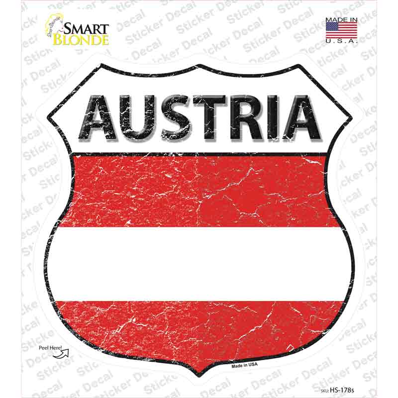 HS-178s-M Austria Flag Novelty Highway Shield Sticker Decal - Medium
