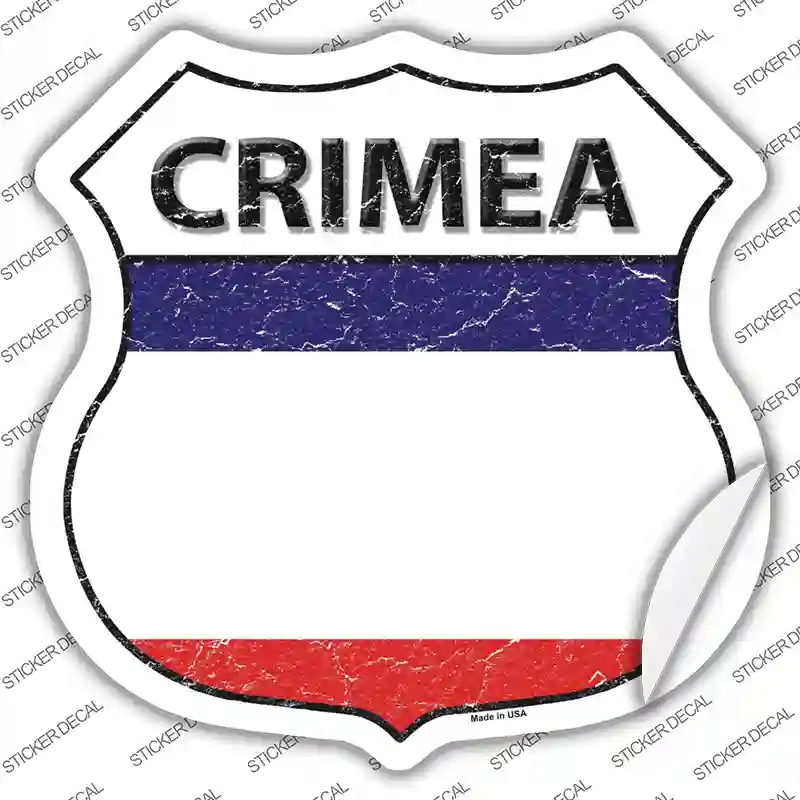 HS-225s-L Crimea Flag Novelty Highway Shield Sticker Decal - Large