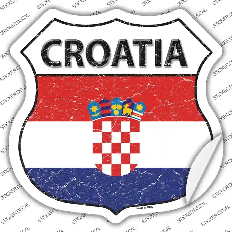 HS-226s-XL Croatia Flag Novelty Highway Shield Sticker Decal - Extra Large