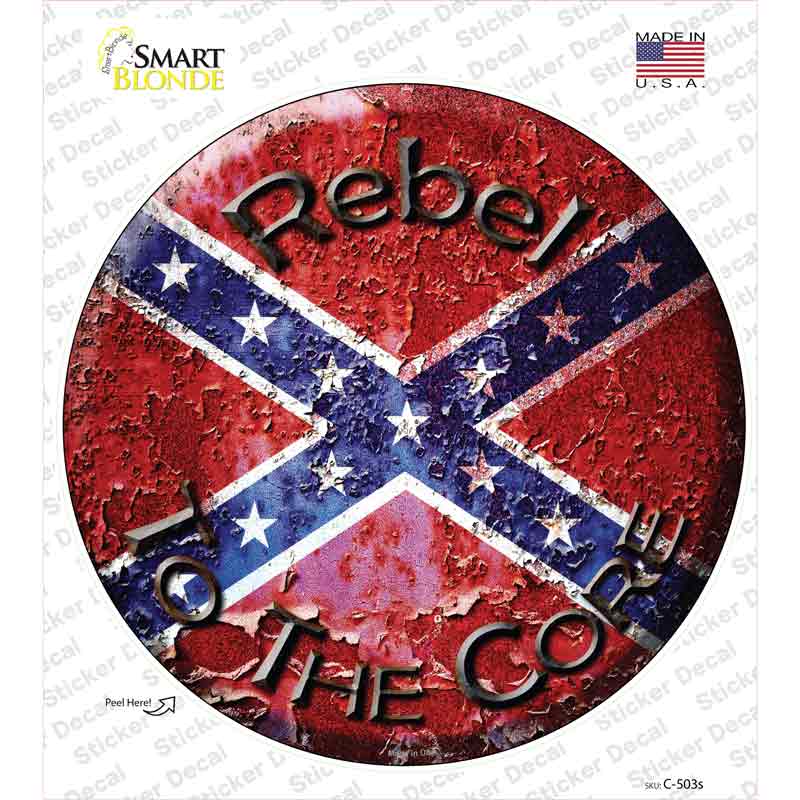 C-503s-M Rebel to the Core Novelty Circle Sticker Decal - Medium