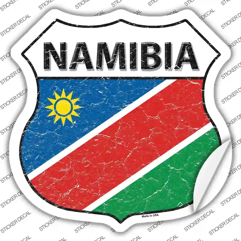 HS-344s-L Namibia Flag Novelty Highway Shield Sticker Decal - Large