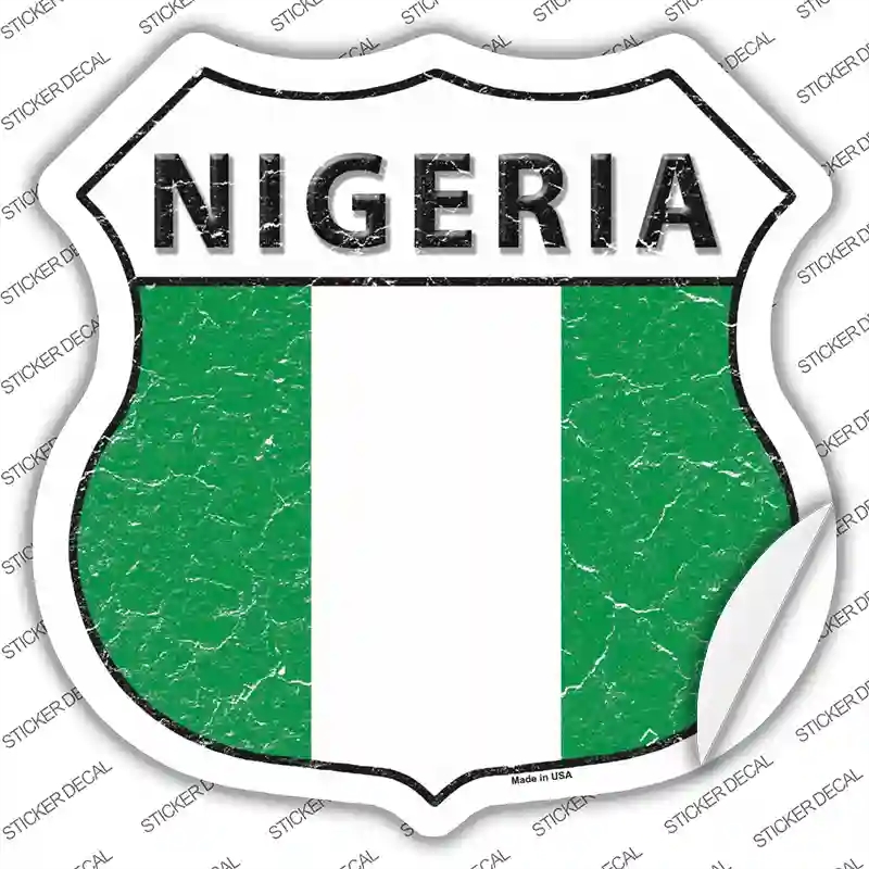HS-353s-L Nigeria Flag Novelty Highway Shield Sticker Decal - Large