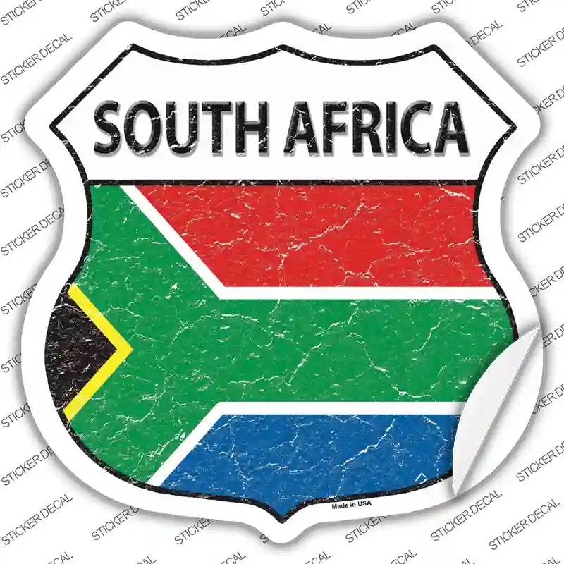 HS-400s-XL South Africa Flag Novelty Highway Shield Sticker Decal - Extra Large