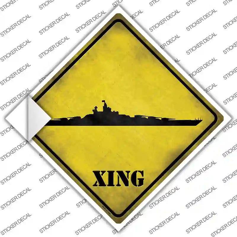CX-177s-S Battleship Xing Novelty Diamond Sticker Decal - Small