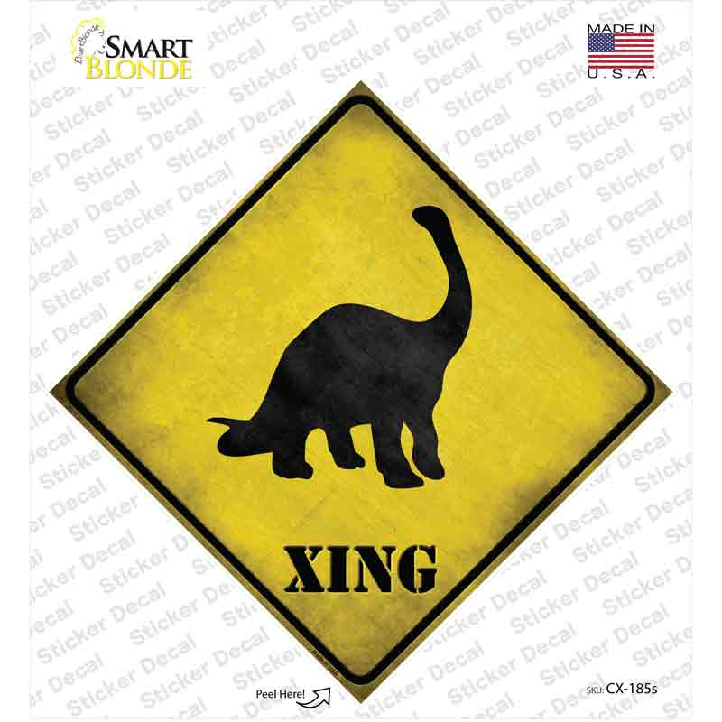 CX-185s-M Brontosaurus Xing Novelty Diamond Sticker Decal - Medium