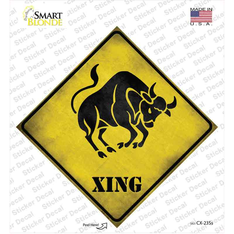 CX-235s-M Taurus Zodiac Animal Xing Novelty Diamond Sticker Decal - Medium