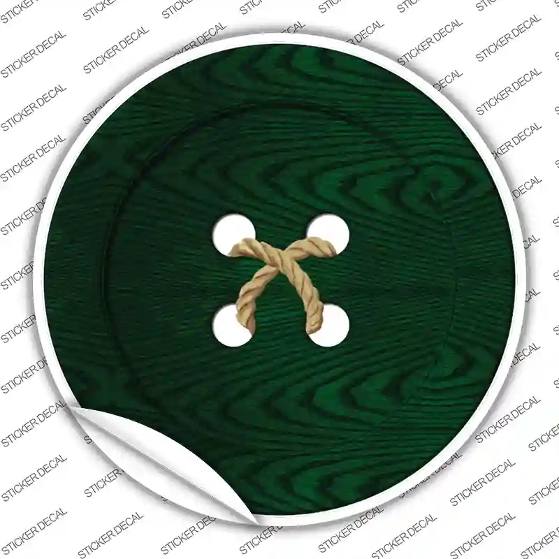 C-566s-XL Green Button Novelty Circle Sticker Decal - Extra Large