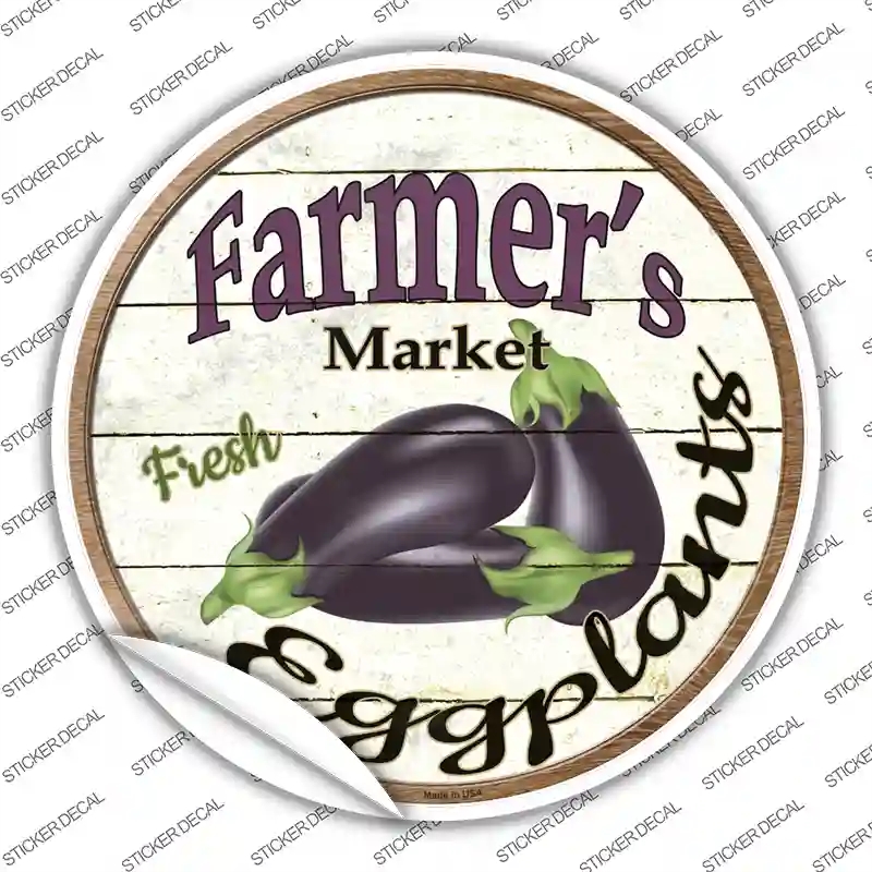 C-616s-S Farmers Market Eggplants Novelty Circle Sticker Decal - Small