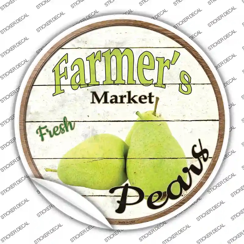 C-764s-S Farmers Market Pears Novelty Circle Sticker Decal - Small