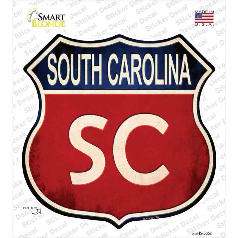 HS-535s-M South Carolina Novelty Highway Shield Sticker Decal - Medium
