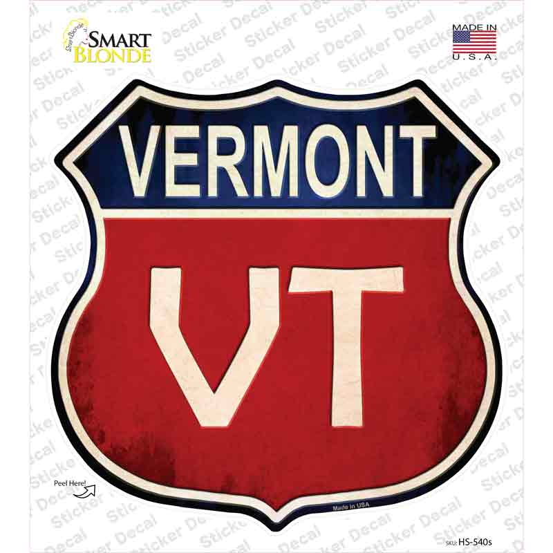 HS-540s-M Vermont Novelty Highway Shield Sticker Decal - Medium