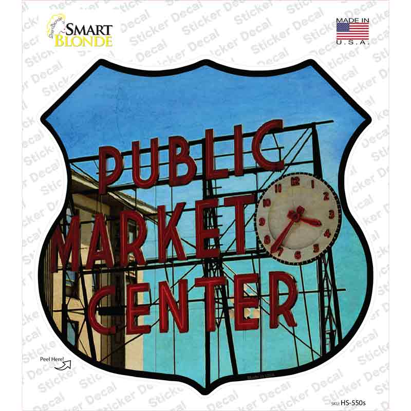 HS-550s-M Market Place Novelty Highway Shield Sticker Decal - Medium