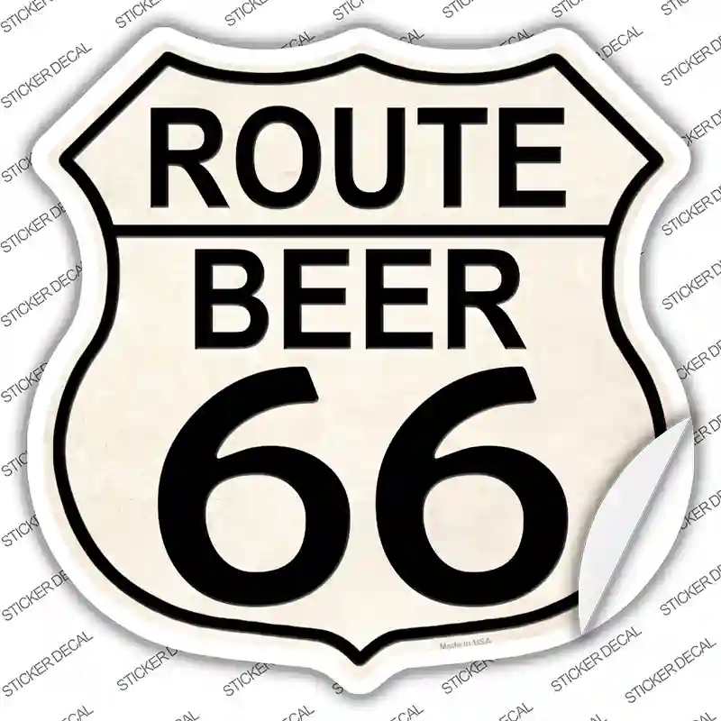 HS-570s-L Route Beer 66 Novelty Highway Shield Sticker Decal - Large