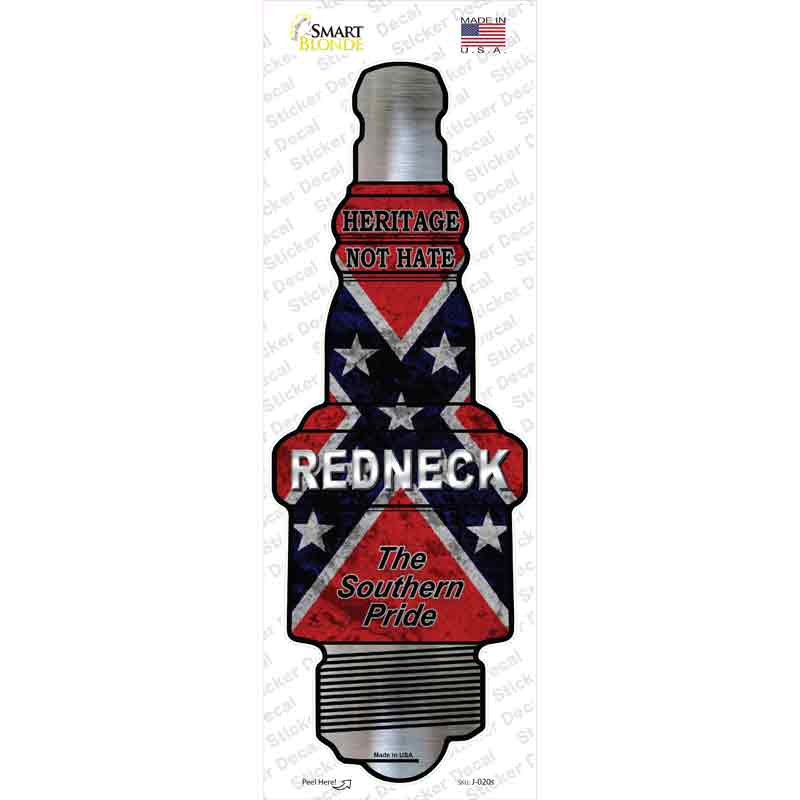 J-020s-M Redneck Novelty Spark Plug Sticker Decal - Medium