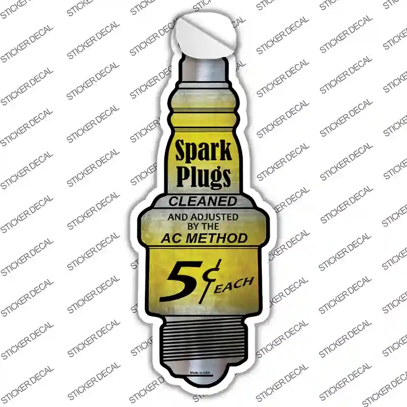 J-027s-S Novelty Spark Plug Sticker Decal - Small