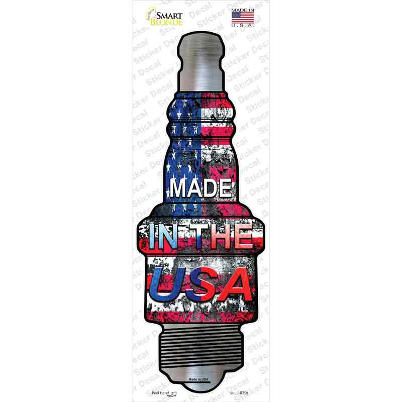 J-079s-M Made in the USA Novelty Spark Plug Sticker Decal - Medium