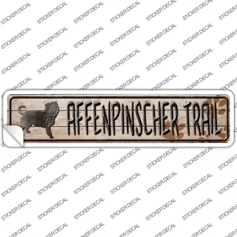 K-038s-S Affenpinscher Trail Novelty Narrow Sticker Decal - Small