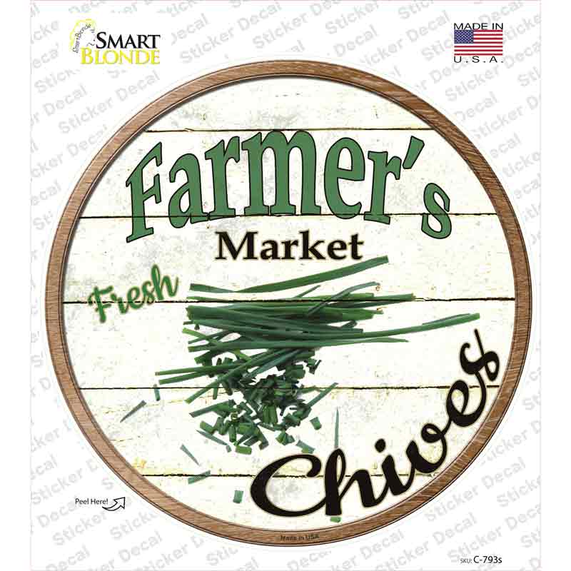 C-793s-M Farmers Market Chives Novelty Circle Sticker Decal - Medium