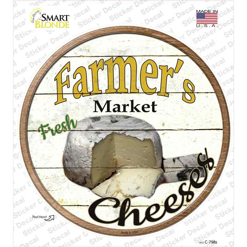 C-798s-M Farmers Market Cheeses Novelty Circle Sticker Decal - Medium