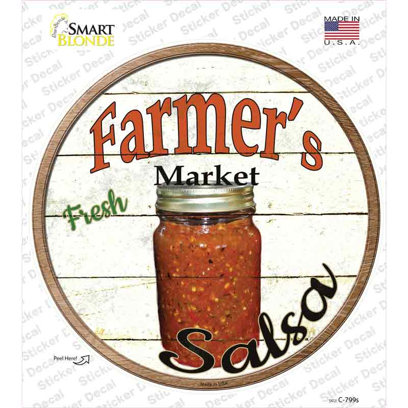 C-799s-M Farmers Market Salsa Novelty Circle Sticker Decal - Medium