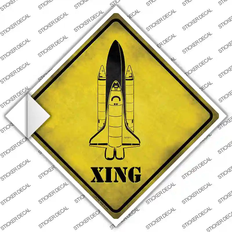 CX-149s-S Space Shuttle Xing Novelty Diamond Sticker Decal - Small