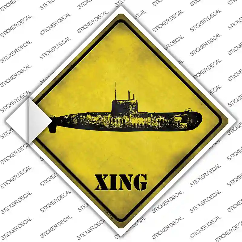 CX-151s-S Submarine Xing Novelty Diamond Sticker Decal - Small